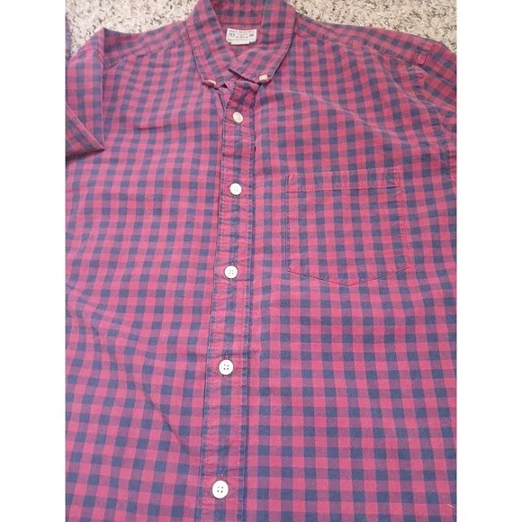 J Crew SDress Shirt Button Up Plaid Long Sleeve Mens Sz M - Picture 6 of 7